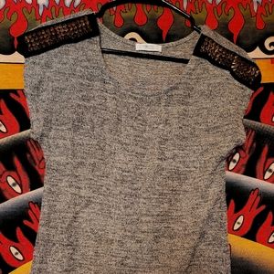 Adorable studed spike Grey shirt.